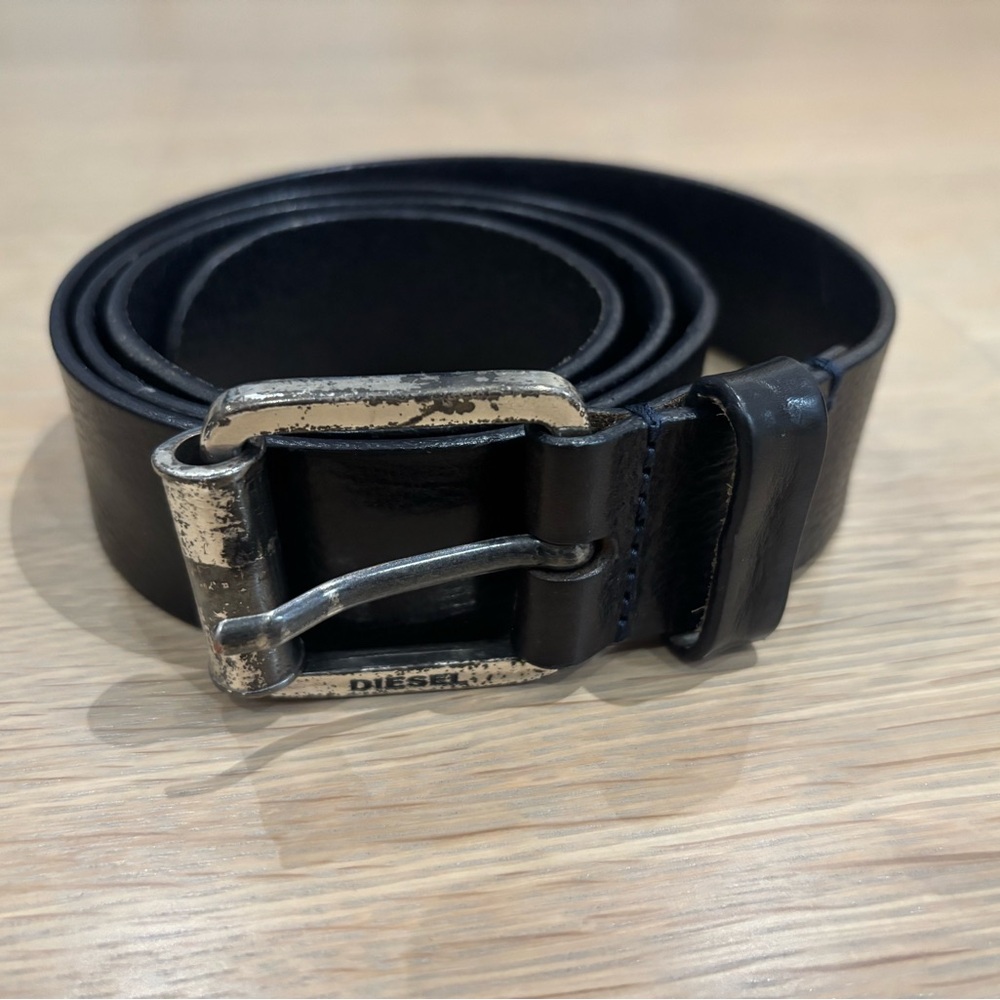Vintage Diesel Black Leather Men's Belt